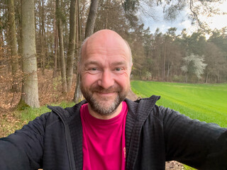 Happy Man with a smile during a leisure work out 