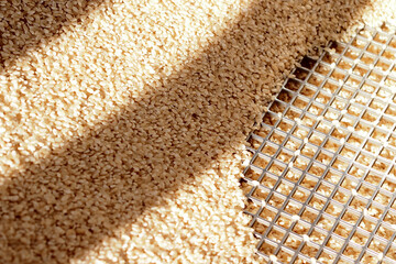 精米機に吸い込まれる新米玄米イメージ画像 