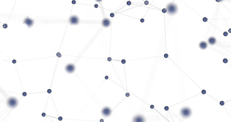 Big data visualization. Network connection structure with chaotic distribution of points and lines. 3D rendering.