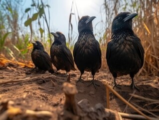 Fototapeta premium Group of Crow in natural habitat (generative AI)