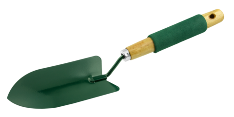 Grüne Gartenschaufel und Hintergrund transparent PNG cut out