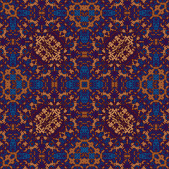 Square seamless patterns. Woven wonderful digital patterns. Modern fashion. Kaleidoscope