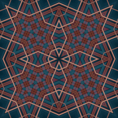 Square seamless patterns. Woven wonderful digital patterns. Modern fashion. Kaleidoscope