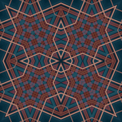 Square seamless patterns. Woven wonderful digital patterns. Modern fashion. Kaleidoscope