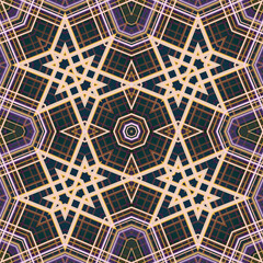 Square seamless patterns. Woven wonderful digital patterns. Modern fashion. Kaleidoscope