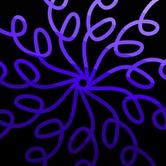 Abstract purple loops design on black background