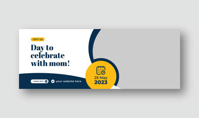 Happy Mothers Day Facebook Cover Web Banner Template.