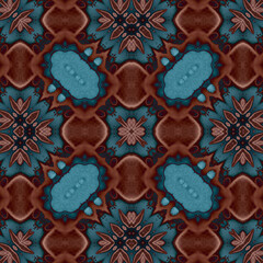 Square seamless patterns. Woven wonderful digital patterns. Modern fashion. Kaleidoscope
