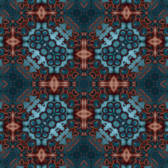 Square seamless patterns. Woven wonderful digital patterns. Modern fashion. Kaleidoscope