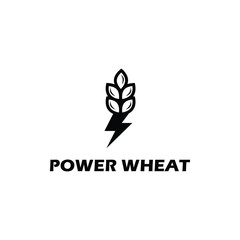 wheat power icon abstract flat logo