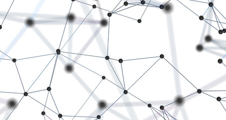 Abstract plexus blue geometry background. Digital technology network connection concept. 3D rendered illustration PNG transparent