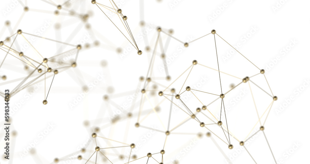 Poster Abstract digital background of points and lines. Glowing plexus. Big data. Network or connection. PNG transparent