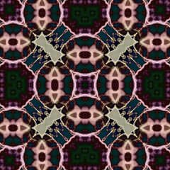 Square seamless patterns. Woven wonderful digital patterns. Modern fashion. Kaleidoscope