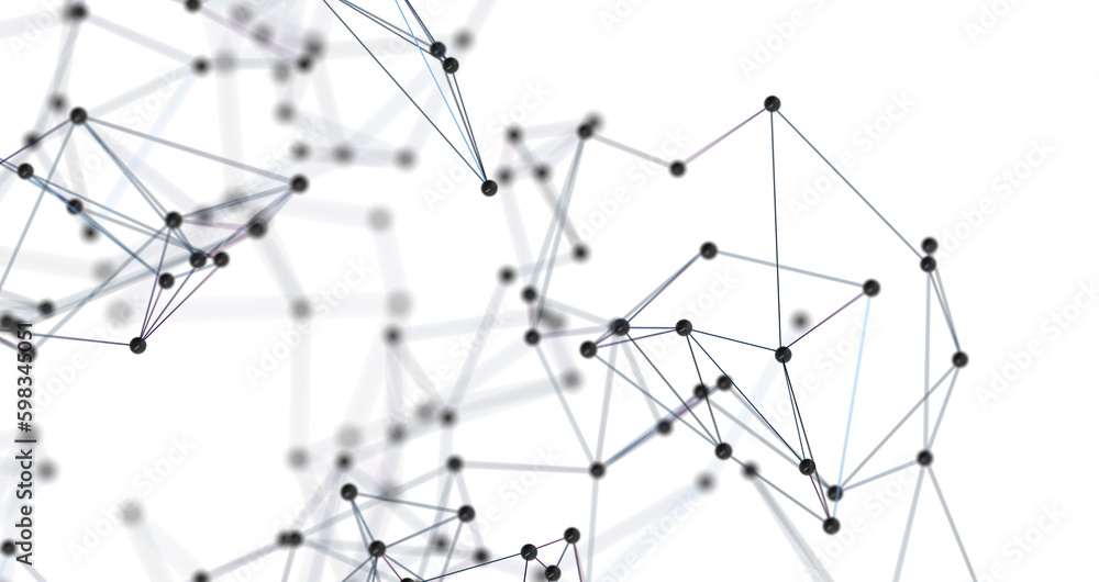 Poster Futuristic geometric double data flow background with connecting dots and lines. Abstract digital  PNG transparent