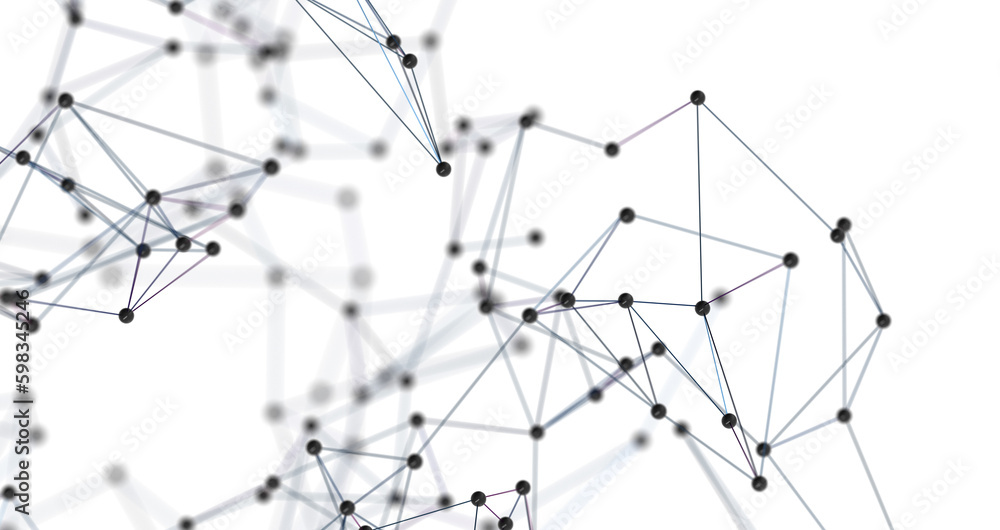 Poster Futuristic geometric double data flow background with connecting dots and lines. Abstract digital  PNG transparent