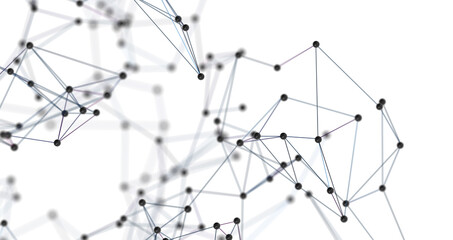 Futuristic geometric double data flow background with connecting dots and lines. Abstract digital  PNG transparent