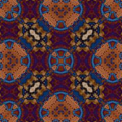 Square seamless patterns. Woven wonderful digital patterns. Modern fashion. Kaleidoscope