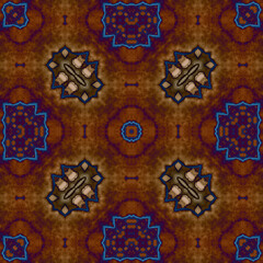 Square seamless patterns. Woven wonderful digital patterns. Modern fashion. Kaleidoscope