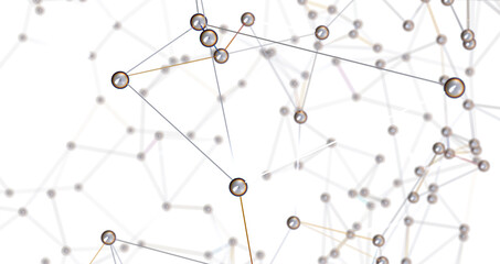 Motion of digital data flow. Communication and technology network concept with moving lines and dots PNG transparent