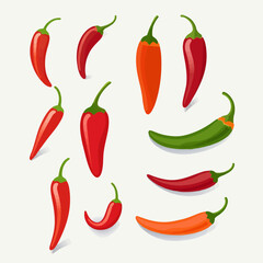 These chili pepper illustrations are perfect for product labels and packaging