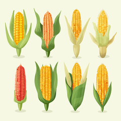 Vector art of a cartoon Corn character