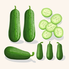 A collection of abstract cucumber illustrations that will add a modern touch to your projects.