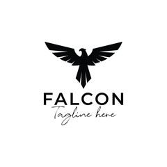 Eagle logo vector design, falcon logotype template, vector illustration