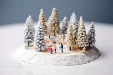 Fototapeta na wymiar Christmas miniature decoration, Generative AI