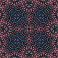 Square seamless patterns. Woven wonderful digital patterns. Modern fashion. Kaleidoscope
