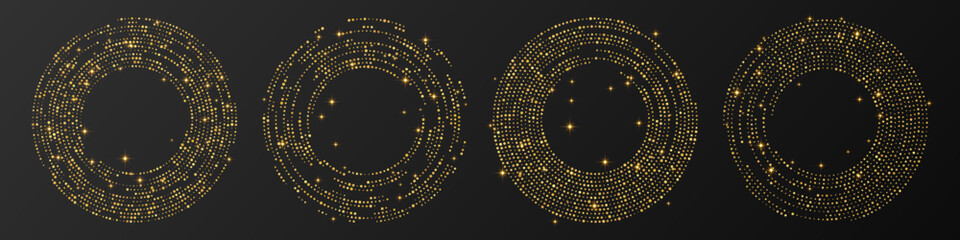 Abstract gold glowing halftone dotted background