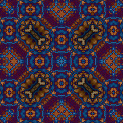 Square seamless patterns. Woven wonderful digital patterns. Modern fashion. Kaleidoscope