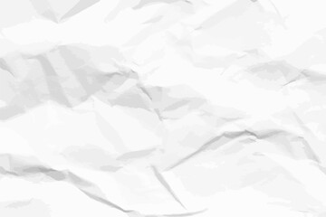 Wrinkled white paper textured background. Vector for use in design element or decoration