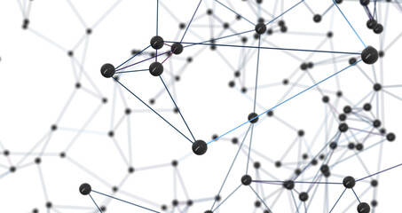 The structure of the network connection of points and lines. Data technology. PNG transparent