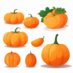 Illustrate your farmers market banners with these vibrant and eye-catching pumpkin vector images.