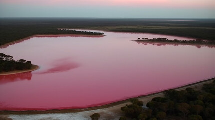 Naklejka na ściany i meble Pink Lake of Australia