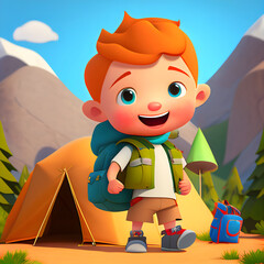 Credible_Hiking_and_camping_mountain_smiling_volumetric