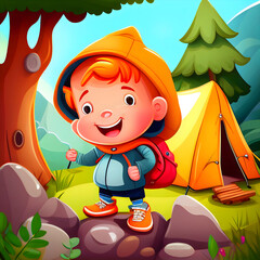 Credible_Hiking_and_camping_happy_smiling_funny_toddlers