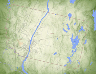 Fototapeta na wymiar A map of Augusta Maine.