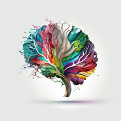 creative and colorful human head background for innovative ideas generative ai