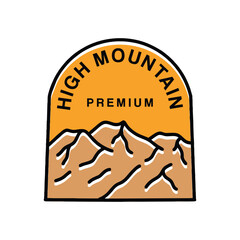 Mountain Monoline Logo Vector Vintage illustration Emblem Design badge illustration Symbol Icon