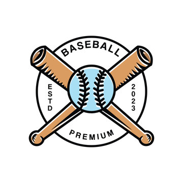 Baseball Team Club Sport Monoline Logo Vector Vintage illustration Emblem Design badge illustration Symbol Icon