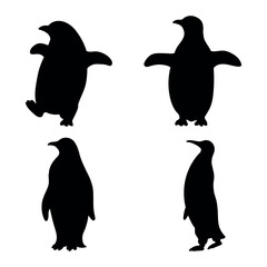 penguin silhouette vector illustration