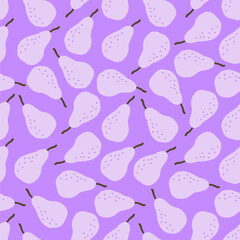 Purple seamless pattern with light purple pear