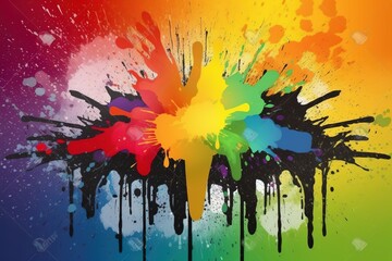 Fototapeta premium abstract background of rainbow color splashes and drips