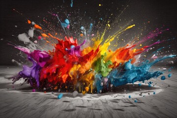 Obraz na płótnie Canvas splashes of rainbow paints