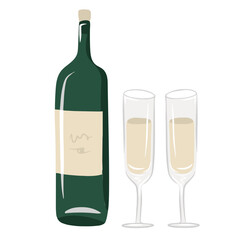 bottle and glass of wine