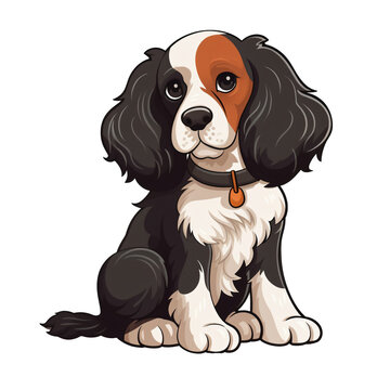 Cavalier King Charles Spaniel Clip Art Generated By AI