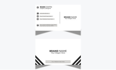 Modern Business and Creative Card Design Template Double - Sided Horizontal Name Card Simple and Professional visiting Card
