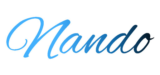 Fototapeta premium Nando - light blue and blue color - male name - ideal for websites, emails, presentations, greetings, banners, cards, books, t-shirt, sweatshirt, prints