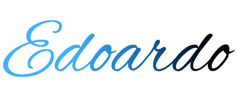 Edoardo - light blue and blue color - male name - ideal for websites, emails, presentations, greetings, banners, cards, books, t-shirt, sweatshirt, prints

